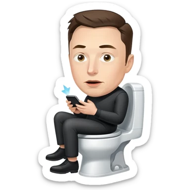Elon Musk pooping teslas sticker
