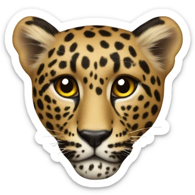 leopard heart sticker