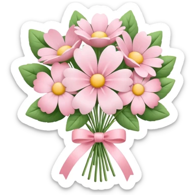 pastel pink flower bouquet sticker