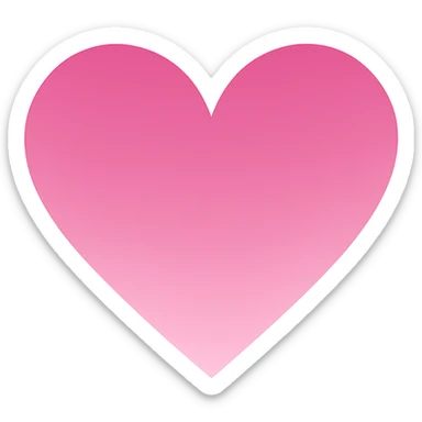 heart with a pink ombre gradient, clean digital illustration, no background sticker