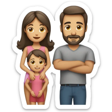 Padre y madre con una hija y dos hijo sticker