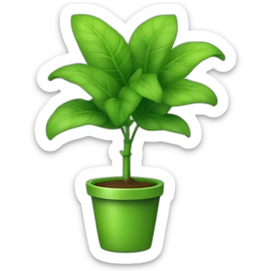 planta de color verde que arriba tenga letar A sticker