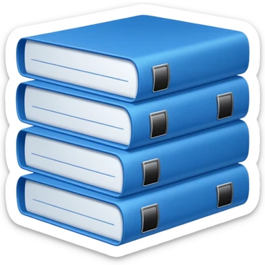 documents with blue cover sticker