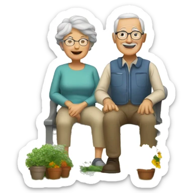 grandparents are gardens with plants sticker