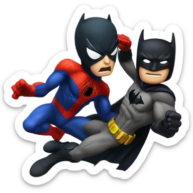 Spider-man fighting Batman  sticker
