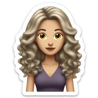 brunette white girl with beautiful blowout hair sticker