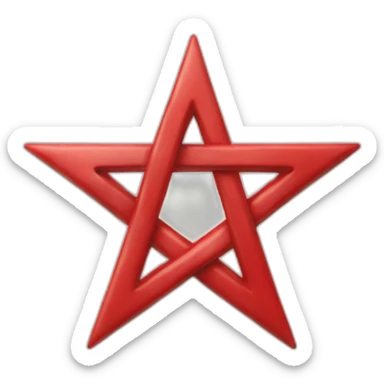 pentagram red sticker