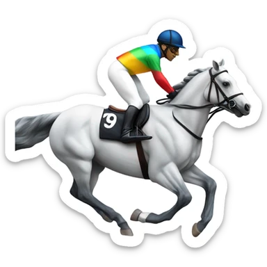 jockey riding a horse sticker