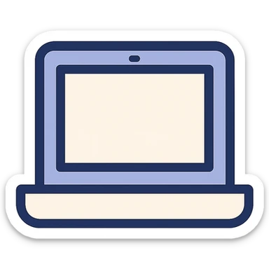 modern minimal flat icon style laptop sticker