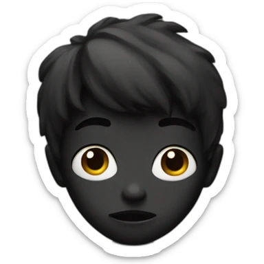 Confused black heart sticker