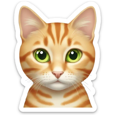 light orange stripes cat with light green eyes sticker