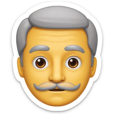 The disguised emoji but with gray eyebrows and mustache sticker