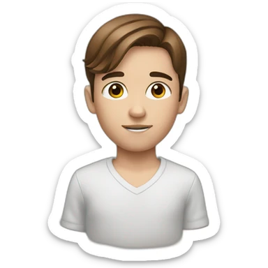 Boy with brown hair and helix earring and pens on eye brow sticker