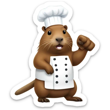 chef capybara folding the fist emoji in front of him  sticker