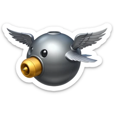 Bomb with wings sticker