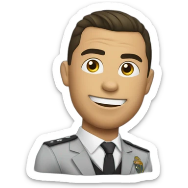christiano ronaldo dressed up as "sus" amogus sticker