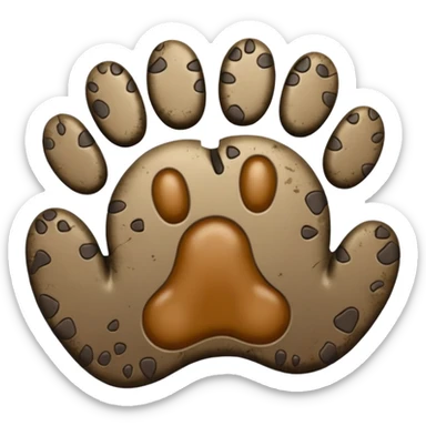 Paw prints for a dog with 3 legs, 4 toes on each foot  sticker