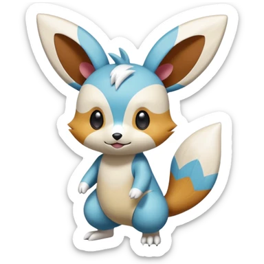Victini-Oshawott-Minccino-Fakémon-hybrid-creature (full body)  sticker