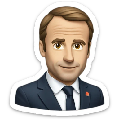 Macron avec tête de chien sticker