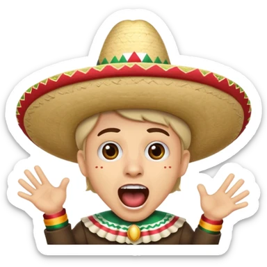 grito shouting face with sombrero, celebrating Mexican Independence Day sticker