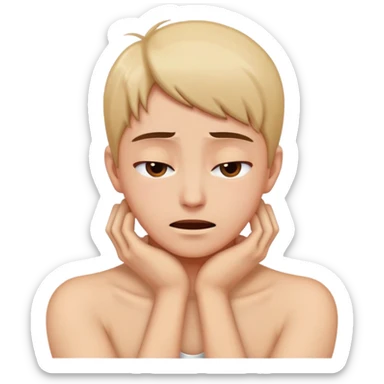 Person woth hands around neck sticker