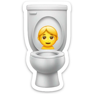 person on toilet sticker