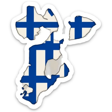 Finland flag map sticker
