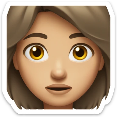 Angry girl whit brown hair and brown eyes  sticker