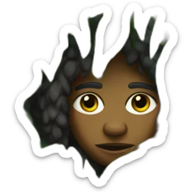 Aborigine hiding in the green bushes sticker