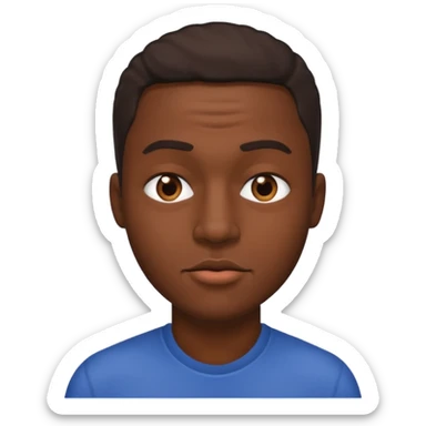 Black man squinting kiss face sticker