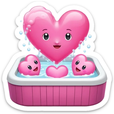 pink heart hot tub sticker