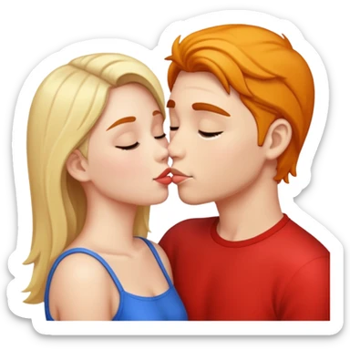 Two people kissing sticker
