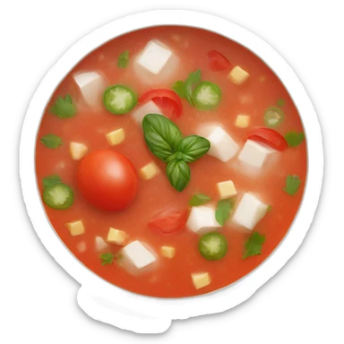 plain gazpacho soup white bowl sticker