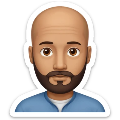 Slim Indian with waiste no top and beard and bald sticker