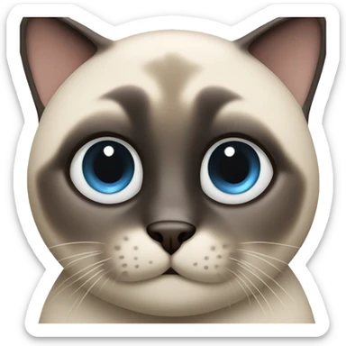Fat blue eyes siamese sticker