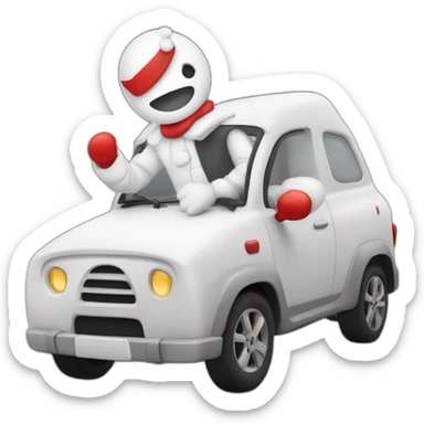 Bonhomme dans une voiture sticker