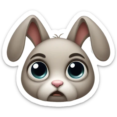 Sad rabbit big eyes sticker
