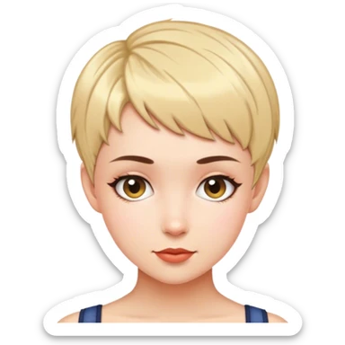 pixie cut hair girl sticker