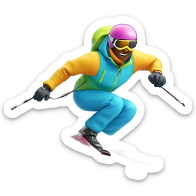 skier skiing down a slope sticker