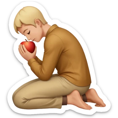 apple style emoji of a person kneeling and bowing down sticker