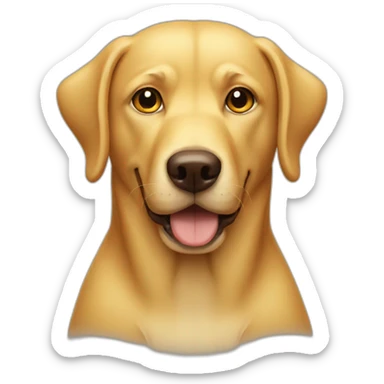 Yellow dog with brown nose sticker