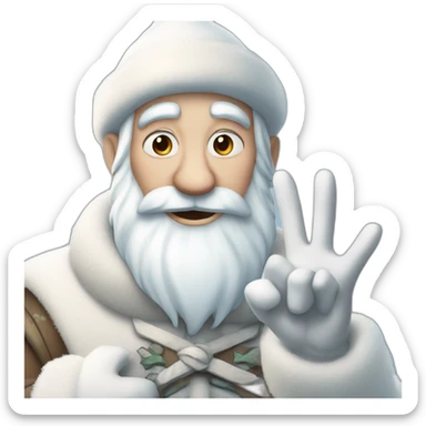 Father Frost shows hand sign of the Horns sticker
