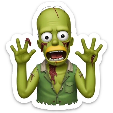 Homer Simpson zombie sticker