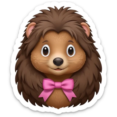 mole with hair ribbon sticker