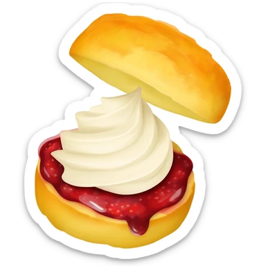 Huge scone with jam and cream sticker