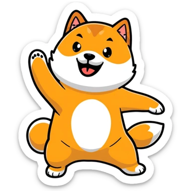 happy shiba inu dancing sticker