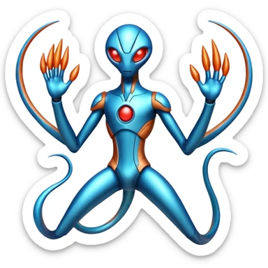 Metallic Incandescent Handsome Deoxys-Stitch-hybrid  (full body) sticker