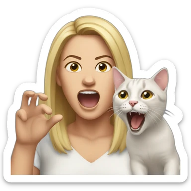 Woman yelling at cat meme sticker
