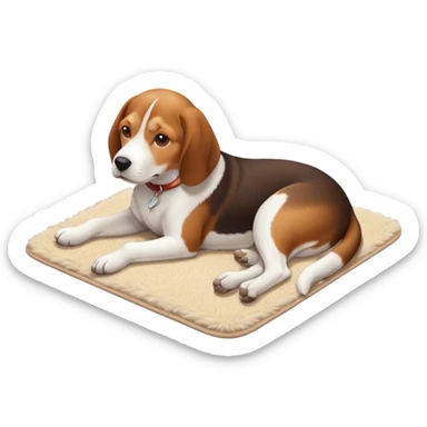 Beagle dog resting room isometric sticker