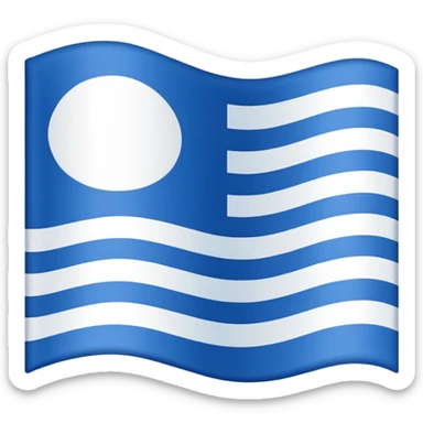 Flag with 3 horizontal lines: white, blue, white sticker